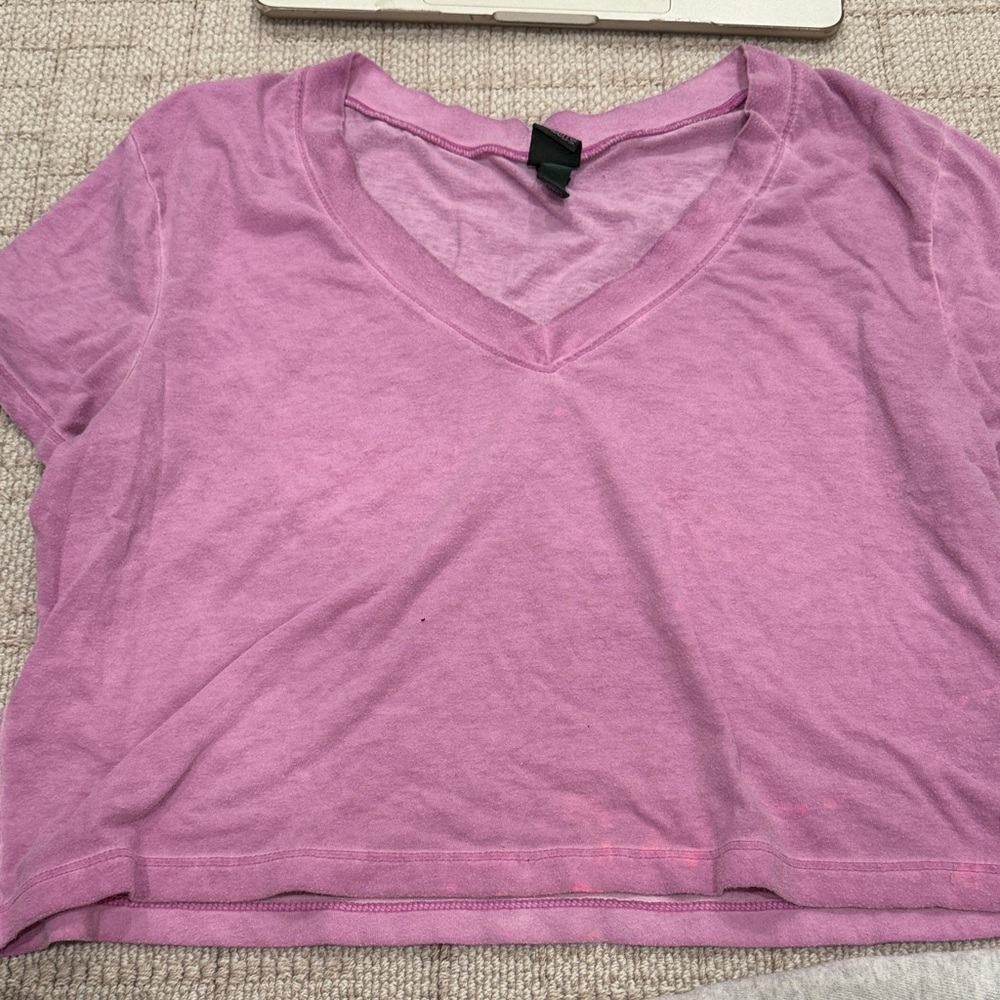 Wild Fable Lavender V-Neck Crop Top